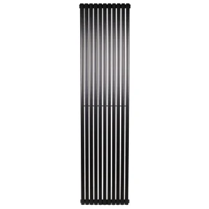 Vertical Designer Radiator Carrara 2 1800×445 mm — Black